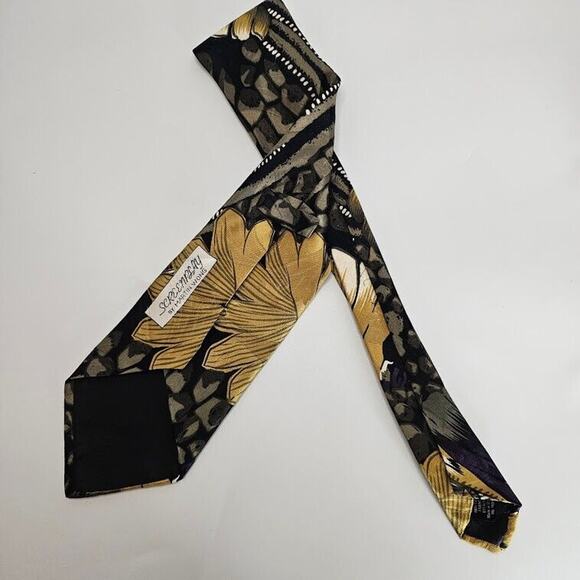 Neck Tie 100% Silk Screenplay By Martin Wong 4"x58" Multicolored Abstract Floral - Picture 3 of 6